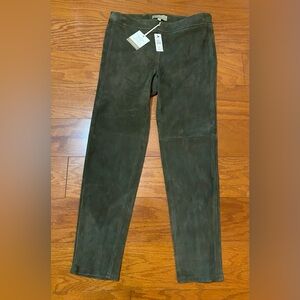 Talbots Goat Suede Pants 4p Stretch Elegant Soft Olive Green New! NWT MSRP $499